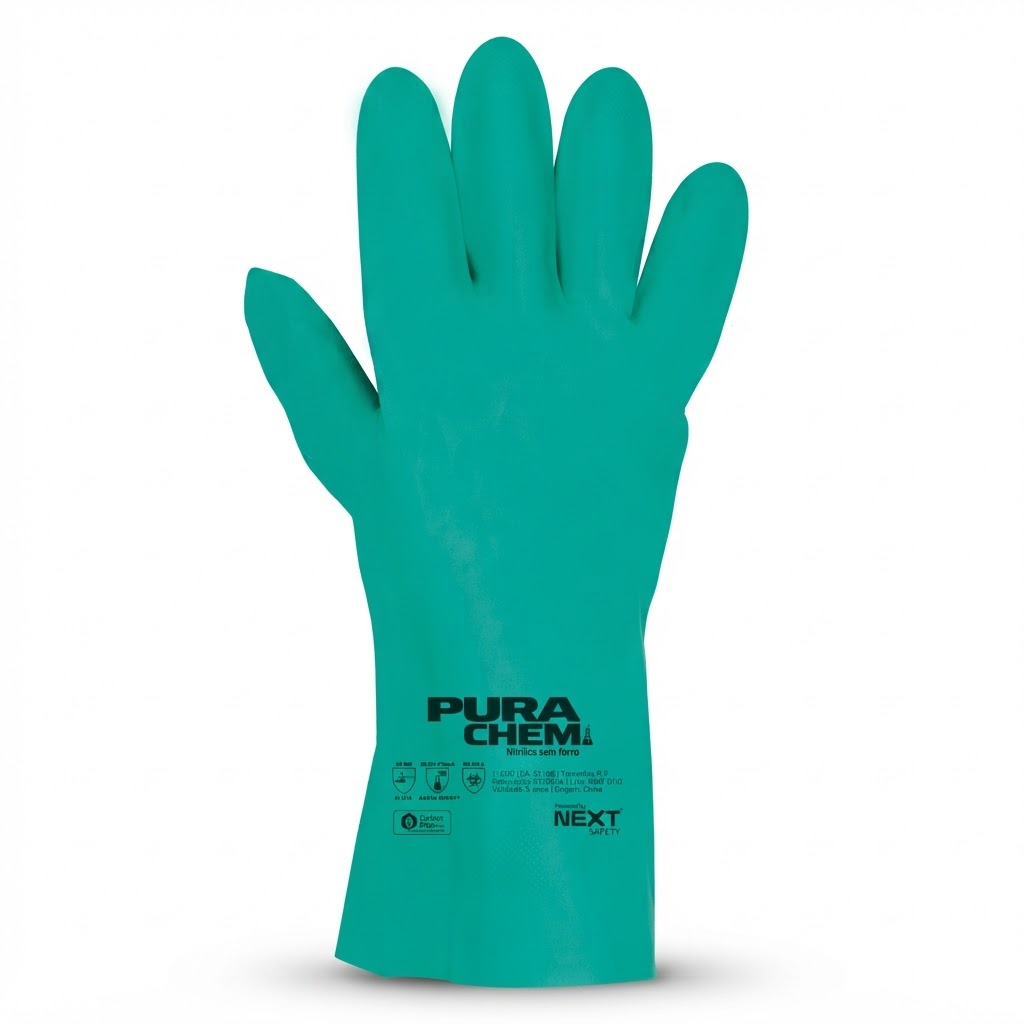 Luva Nitrilica Verde S/ Forro 33Cm CA 51168 Next Safety