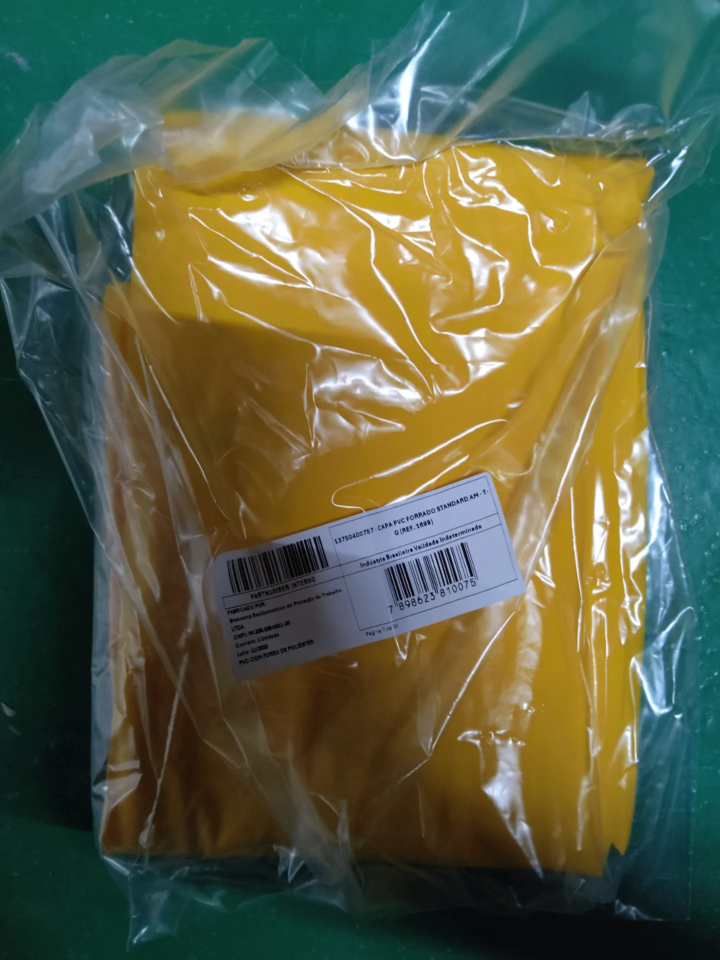 Capa Chuva Pvc Amarela CA 28449 Brascamp